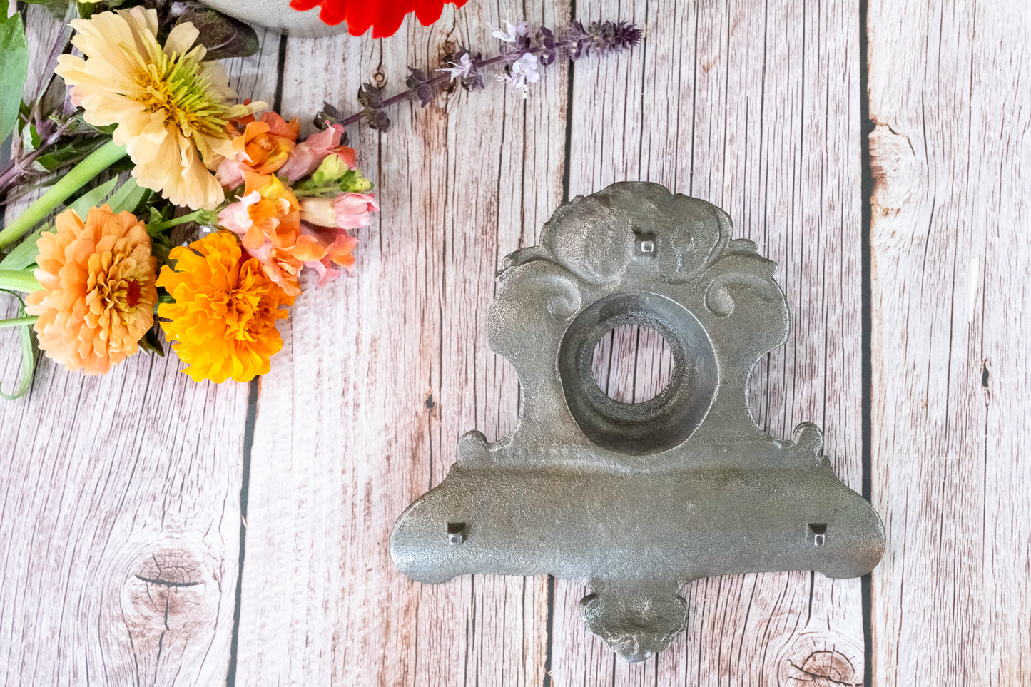 Vintage Cast Iron Inkwell Stand