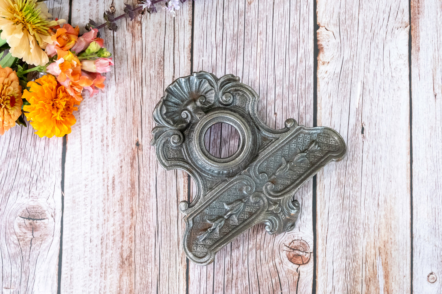 Vintage Cast Iron Inkwell Stand